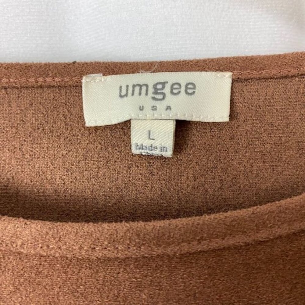Umgee Preppy Striped Long Sleeve Suede Accent Knee Length T-Shirt Dress Sz Med. - Picture 15 of 16
